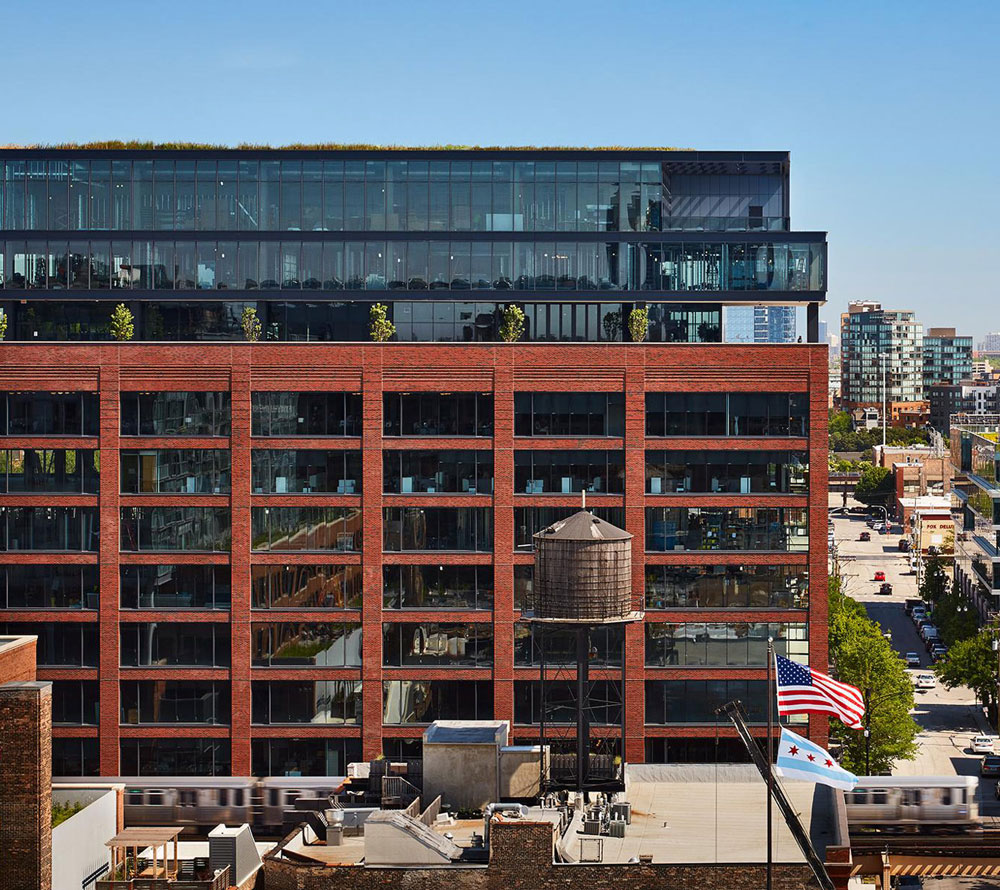 210 N Carpenter multi-story brick industrial building