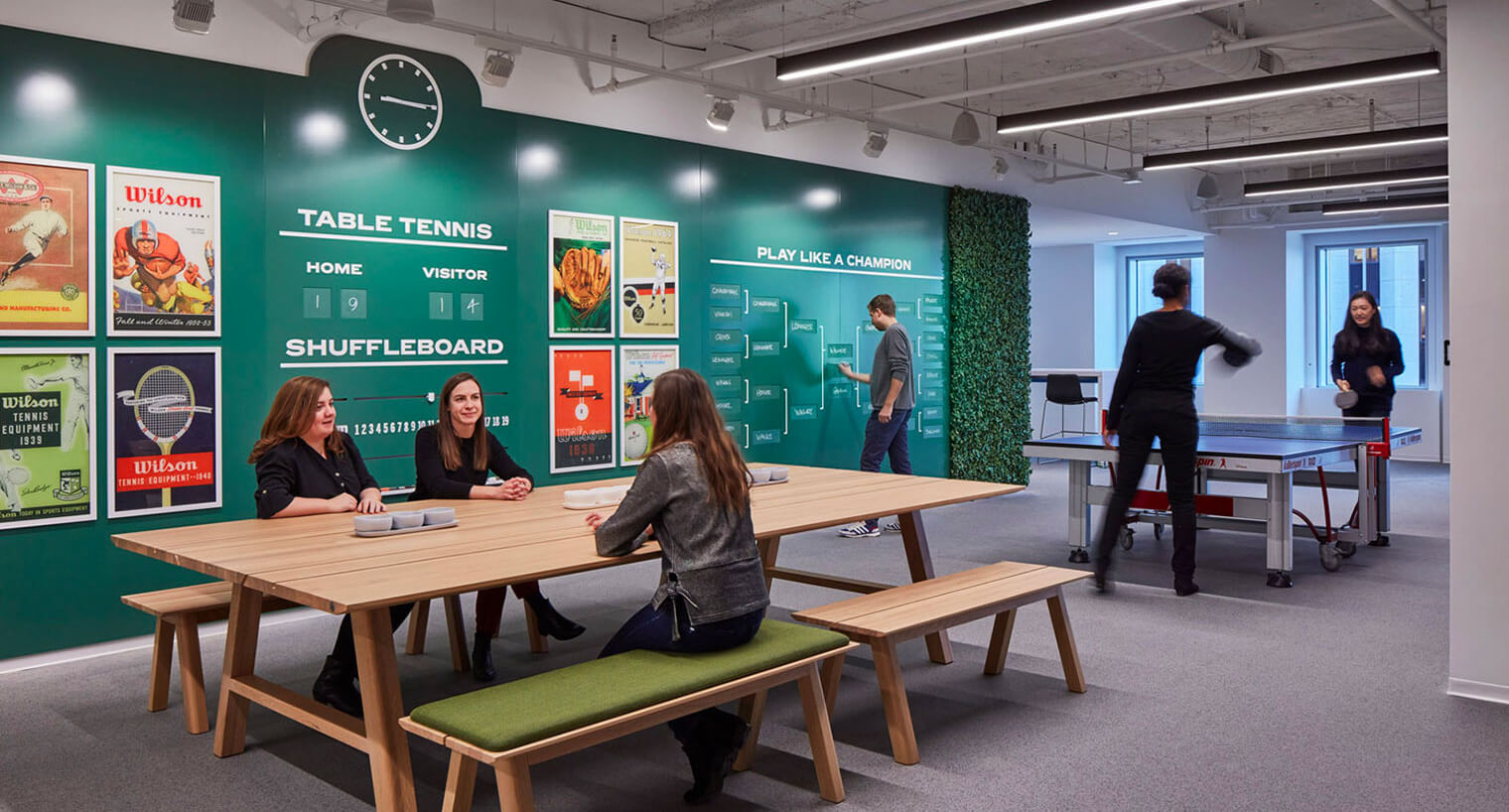 Sports branded amenity space at One Two Pru