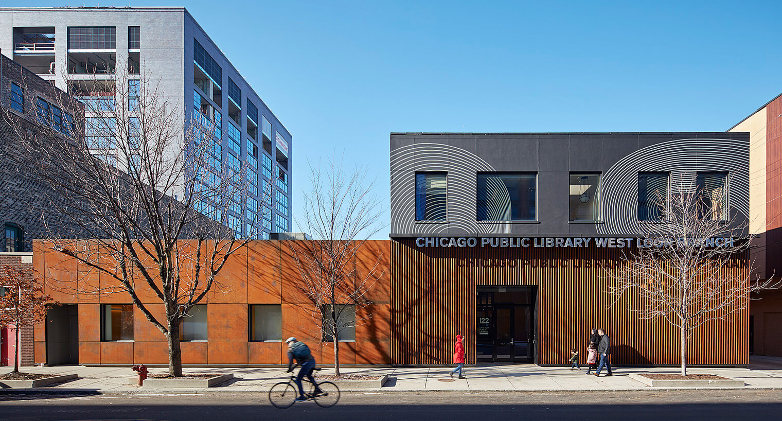 street view of the Chicago public library building